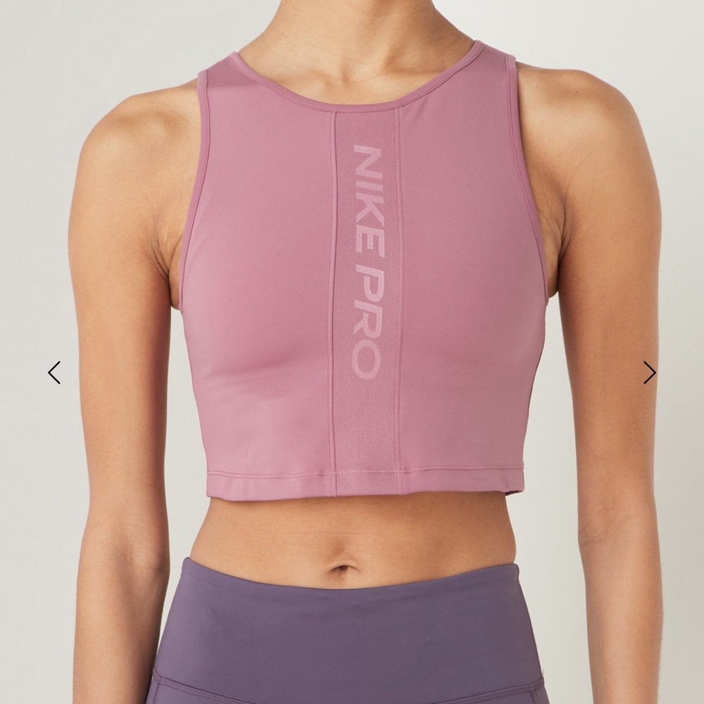 Nike Pro Training cropped tank in mauve